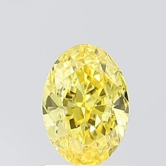 1.12ct OVAL Fancy Vivid Yellow VVS2 Coloured Lab diamond