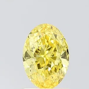 1.12ct OVAL Fancy Vivid Yellow VVS2 Coloured Lab diamond