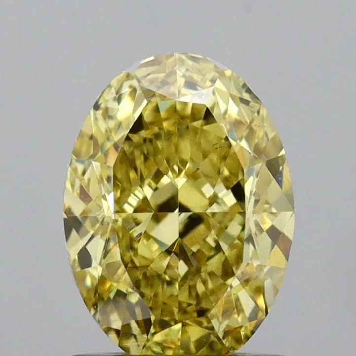 1.13ct OVAL Fancy Intense Yellow VS2 Coloured Lab diamond