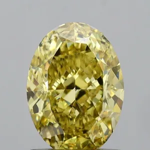 1.13ct OVAL Fancy Intense Yellow VS2 Coloured Lab diamond