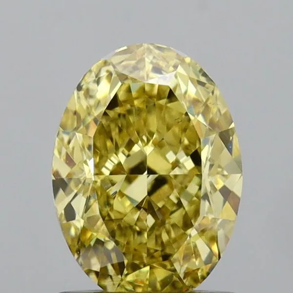 1.13ct OVAL Fancy Intense Yellow VS2 Coloured Lab diamond