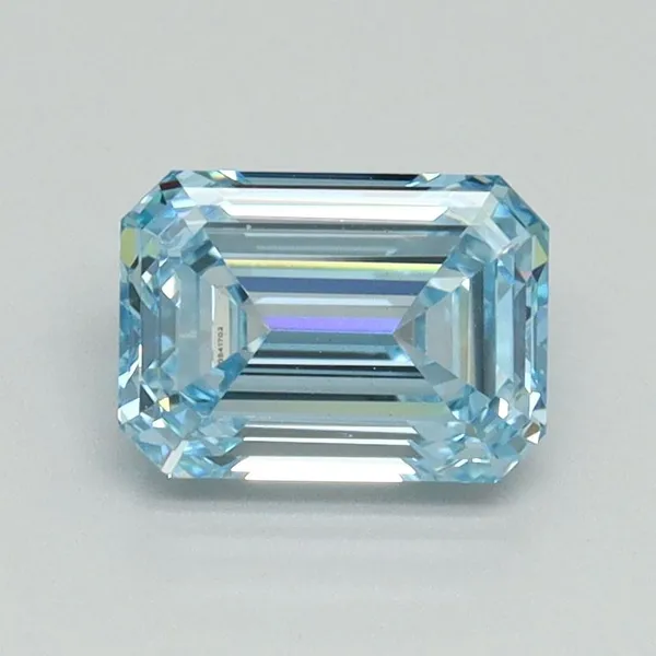 1.06ct EMERALD Fancy Intense Blue VVS2 Coloured Lab diamond