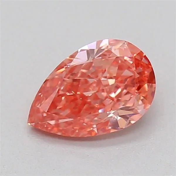 0.38ct PEAR Fancy Vivid Pink VVS2 Coloured Lab diamond