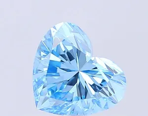 0.52ct HEART Fancy Vivid Blue VS1 Coloured Lab diamond