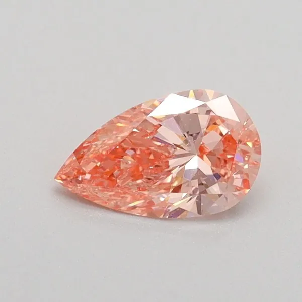 0.5ct PEAR Fancy Vivid Pink SI1 Coloured Lab diamond