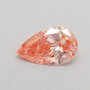 0.5ct PEAR Fancy Vivid Pink SI1 Coloured Lab diamond