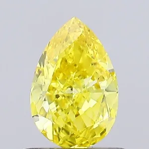 0.58ct PEAR Fancy Vivid Yellow VS1 Coloured Lab diamond