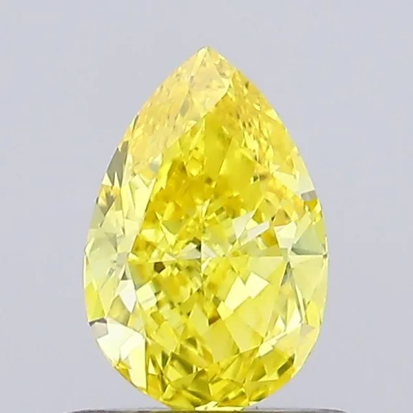 0.58ct PEAR Fancy Vivid Yellow VS1 Coloured Lab diamond