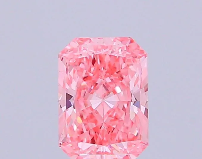 0.91ct RADIANT Fancy Vivid Pink VS1 Coloured Lab diamond