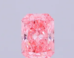 0.91ct RADIANT Fancy Vivid Pink VS1 Coloured Lab diamond