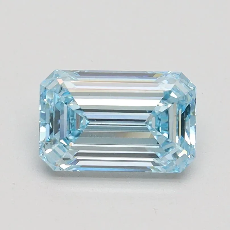 1.10ct EMERALD Fancy Intense Blue VS1 Coloured Lab diamond