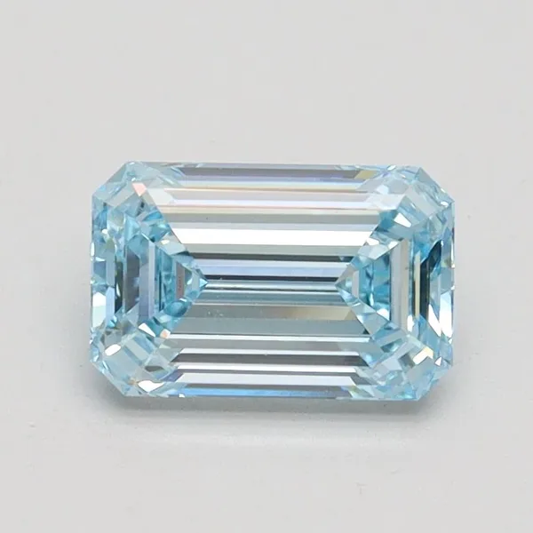 1.1ct EMERALD Fancy Intense Blue VS1 Coloured Lab diamond