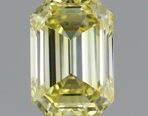 1.11ct EMERALD Fancy Intense Yellow VVS2 Coloured Lab diamond