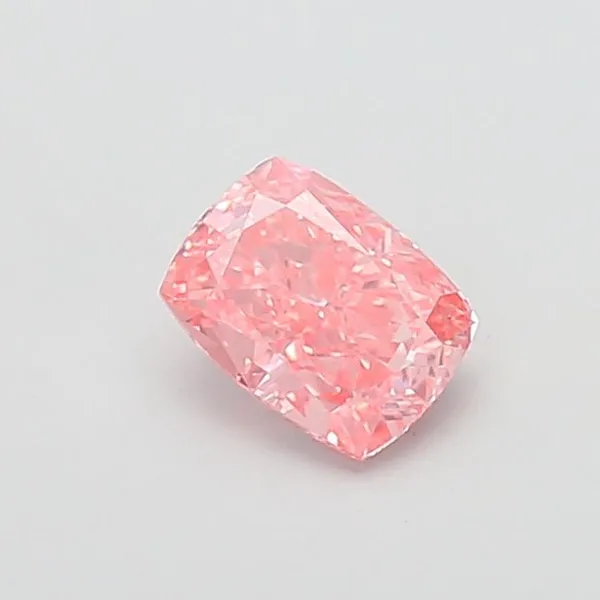 1.29ct CUSHION Fancy Vivid Pink VS1 Coloured Lab diamond