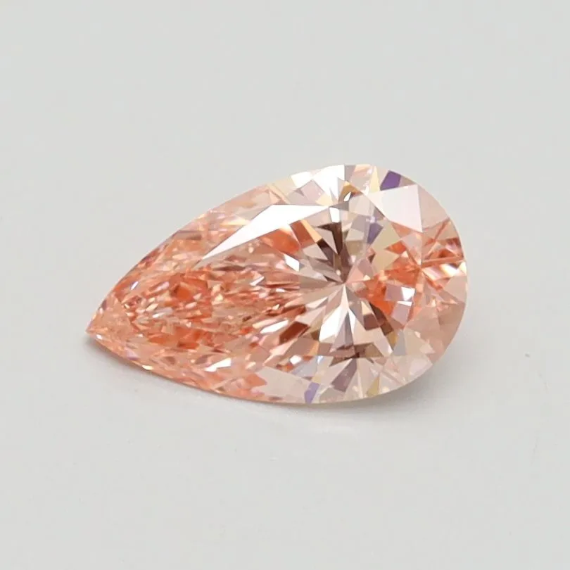 0.52ct PEAR Fancy Intense Pink VVS2 Coloured Lab diamond