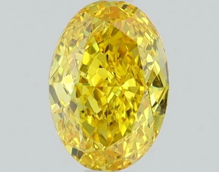 1.17ct OVAL Fancy Vivid Yellow VVS2 Coloured Lab diamond