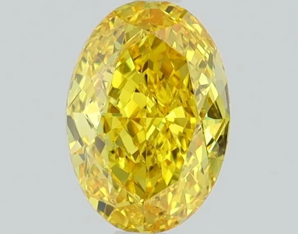 1.17ct OVAL Fancy Vivid Yellow VVS2 Coloured Lab diamond