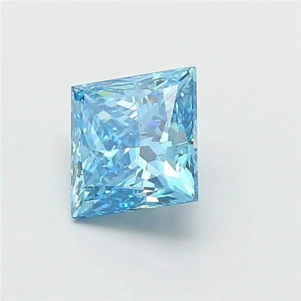 2.52ct PRINCESS Fancy Vivid Blue VS2 Coloured Lab diamond