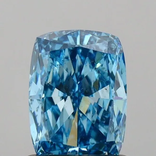 1.02ct CUSHION Fancy Vivid Blue SI1 Coloured Lab diamond