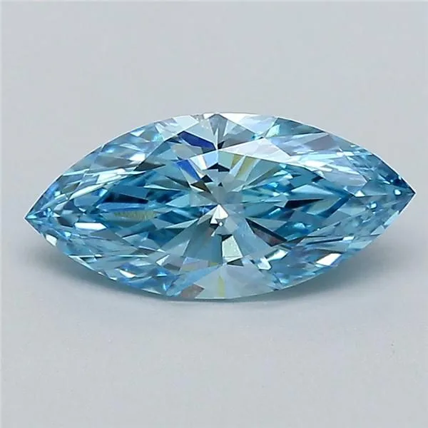 1.54ct MARQUISE Fancy Vivid Blue VS1 Coloured Lab diamond