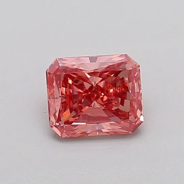 0.5ct RADIANT Fancy Vivid Pink SI1 Coloured Lab diamond
