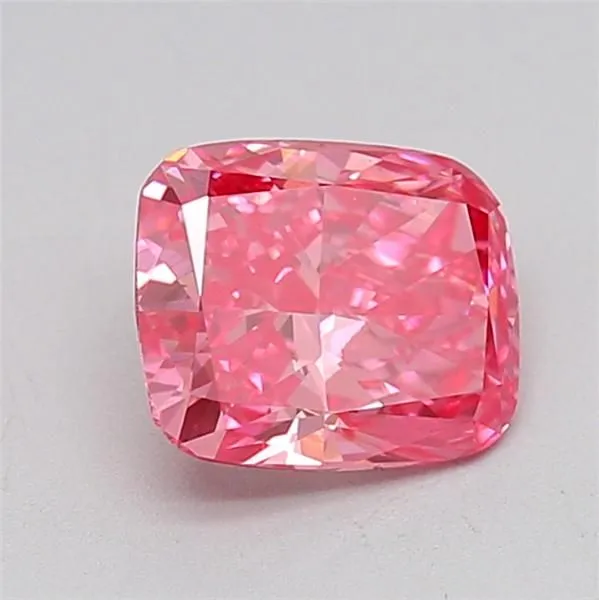 1.28ct CUSHION Fancy Vivid Pink VS1 Coloured Lab diamond