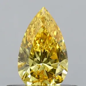0.45ct PEAR Fancy Vivid Yellow VS1 Coloured Lab diamond