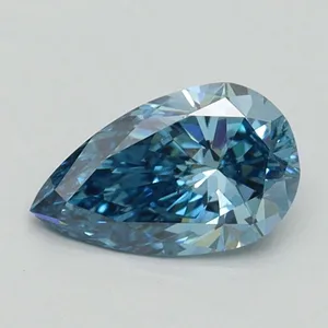 0.64ct PEAR Fancy Vivid Blue VS2 Coloured Lab diamond