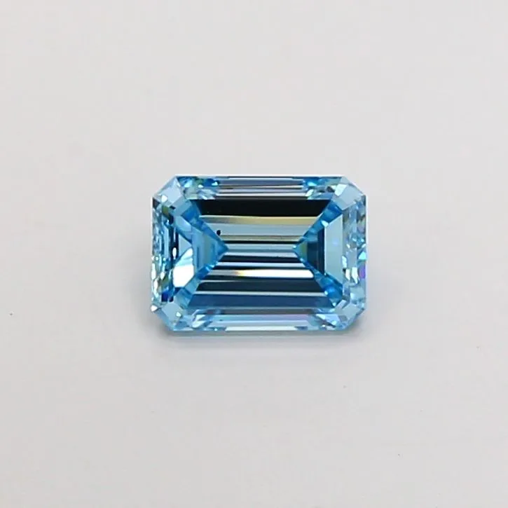 1.50ct EMERALD Fancy Vivid Blue VS2 Coloured Lab diamond
