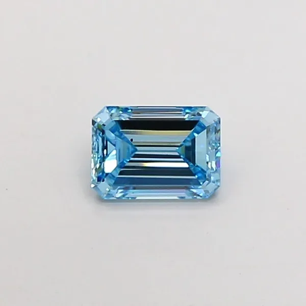 1.5ct EMERALD Fancy Vivid Blue VS2 Coloured Lab diamond