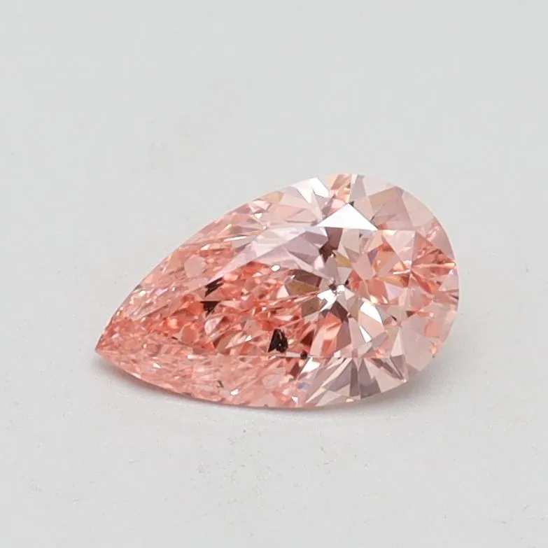0.50ct PEAR Fancy Vivid Pink SI2 Coloured Lab diamond
