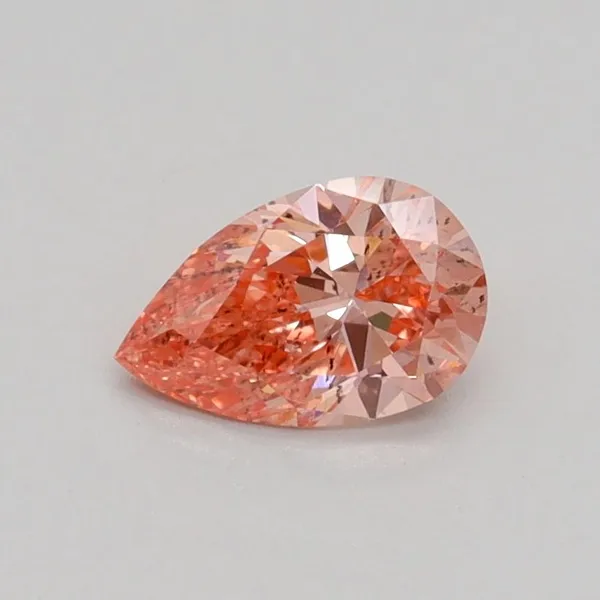 0.52ct PEAR Fancy Intense Pink SI2 Coloured Lab diamond