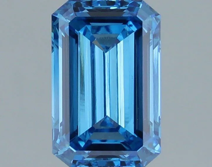 1.22ct EMERALD Fancy Vivid Blue VVS2 Coloured Lab diamond
