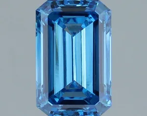 1.22ct EMERALD Fancy Vivid Blue VVS2 Coloured Lab diamond