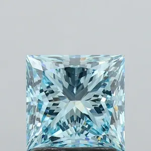 1.94ct PRINCESS Fancy Vivid Blue VS1 Coloured Lab diamond