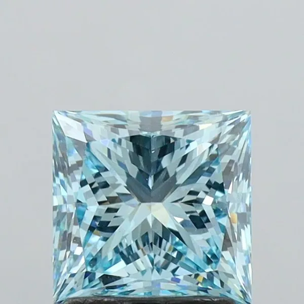 1.94ct PRINCESS Fancy Vivid Blue VS1 Coloured Lab diamond