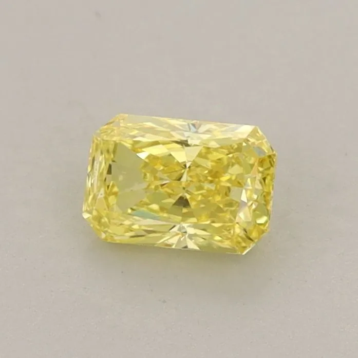 0.41ct RADIANT Fancy Vivid Yellow VS2 Coloured Lab diamond