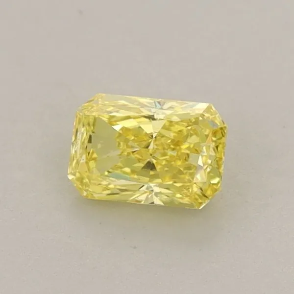 0.41ct RADIANT Fancy Vivid Yellow VS2 Coloured Lab diamond