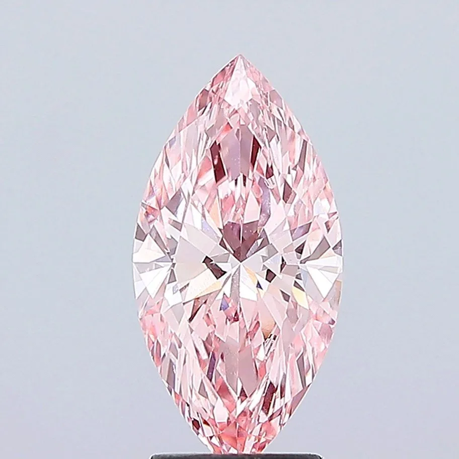 2.87ct MARQUISE Fancy Vivid Pink VVS2 Coloured Lab diamond