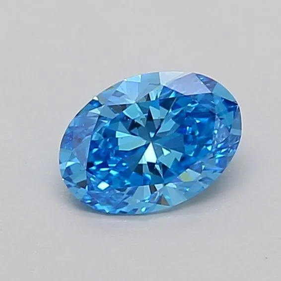 0.5ct OVAL Fancy Vivid Blue VS2 Coloured Lab diamond