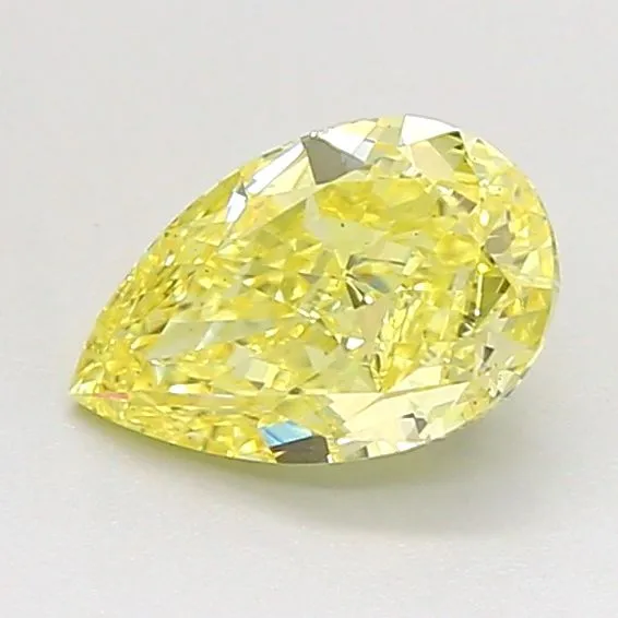 0.98ct PEAR Fancy Intense Yellow VS1 Coloured Lab diamond
