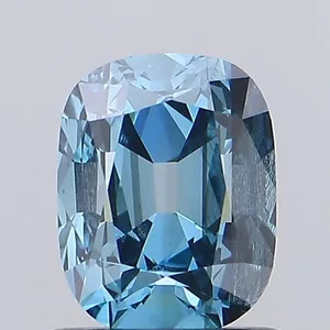 0.99ct CUSHION Fancy Vivid Blue SI2 Coloured Lab diamond