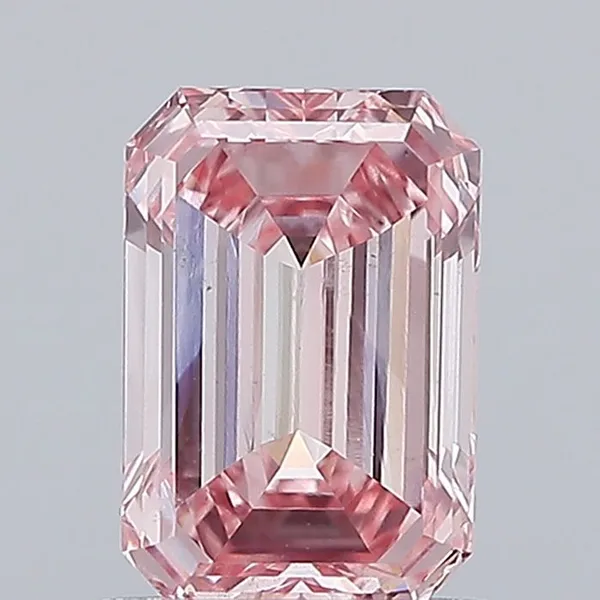 1.33ct EMERALD Fancy Intense Pink VS2 Coloured Lab diamond