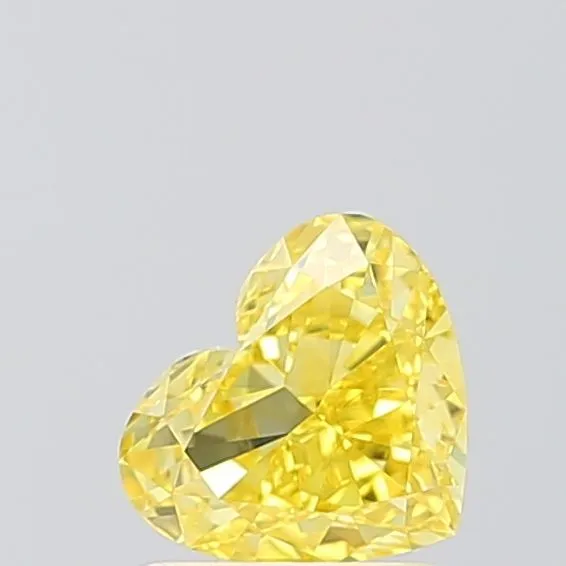 1ct HEART Fancy Vivid Yellow VVS2 Coloured Lab diamond