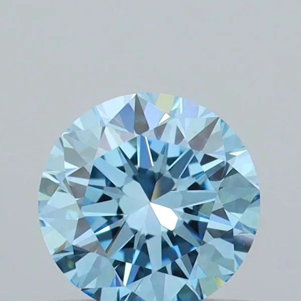 0.55ct ROUND Fancy Vivid Blue VVS2 Coloured Lab diamond