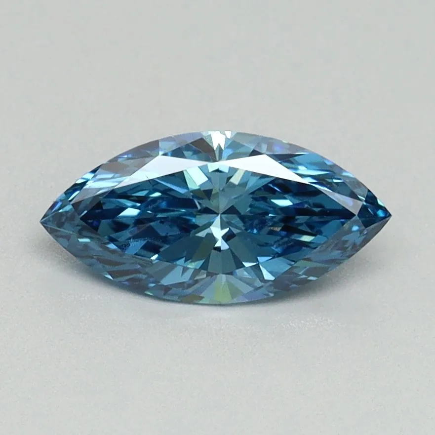 0.70ct MARQUISE Fancy Vivid Blue VS2 Coloured Lab diamond