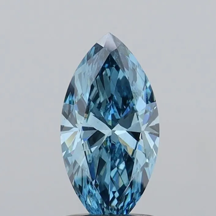 1.00ct MARQUISE Fancy Vivid Blue VS2 Coloured Lab diamond