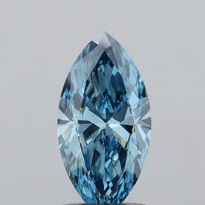1ct MARQUISE Fancy Vivid Blue VS2 Coloured Lab diamond