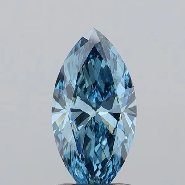 1ct MARQUISE Fancy Vivid Blue VS2 Coloured Lab diamond