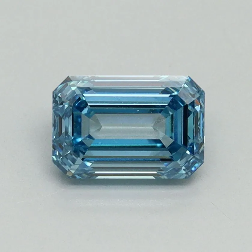 1.04ct EMERALD Fancy Vivid Blue VVS2 Coloured Lab diamond